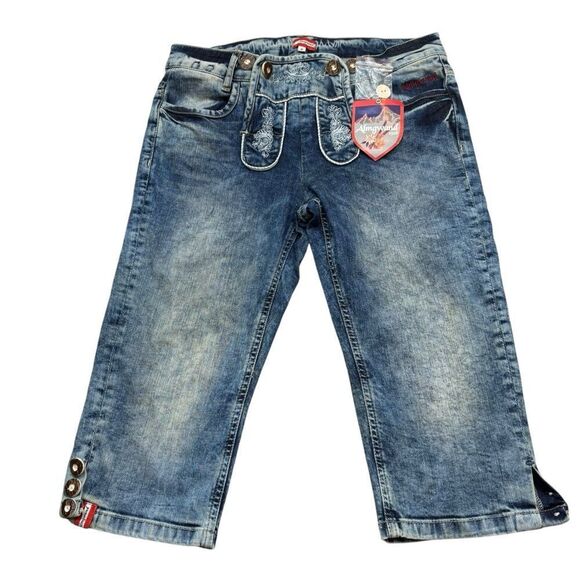 Rare New with Tags German Ladies Almgwand Ladies Capri Jeans Size EU 38 - Picture 1 of 16